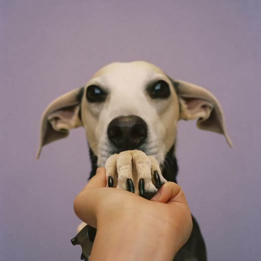 A dog's paw having its nails trimmed
